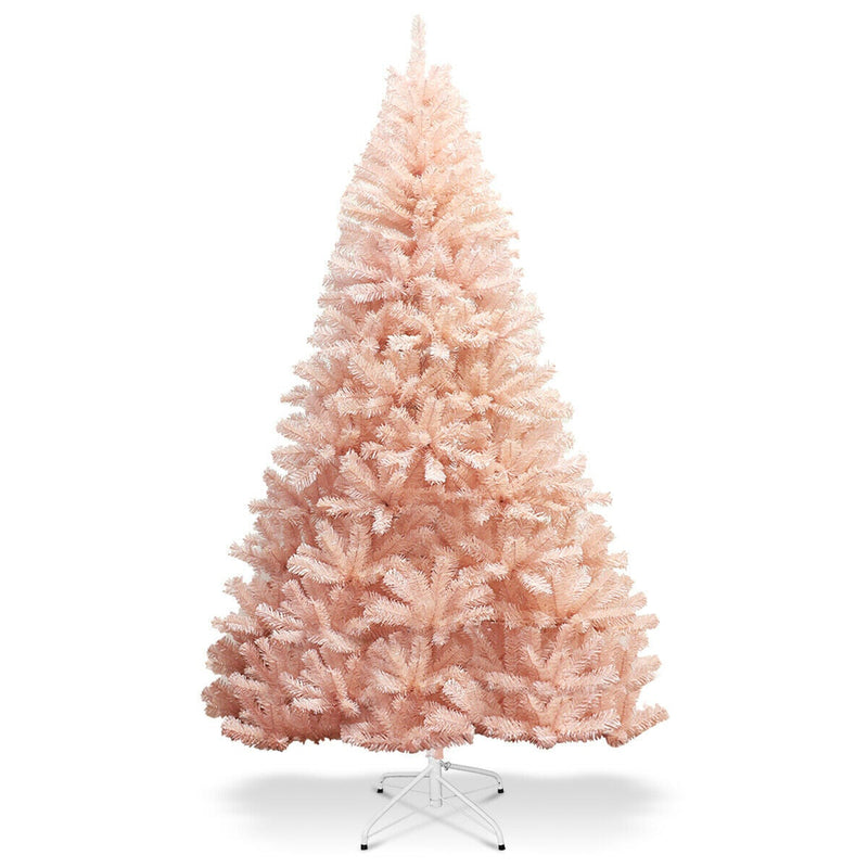 Artificial Christmas Tree Hinged Full Fir Tree in Pink