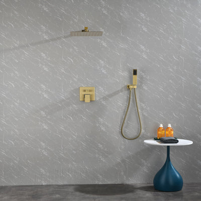 Bathroom 10 Inches Rain Shower Head with Handheld Combo Set