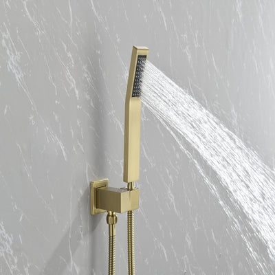 Bathroom 10 Inches Rain Shower Head with Handheld Combo Set
