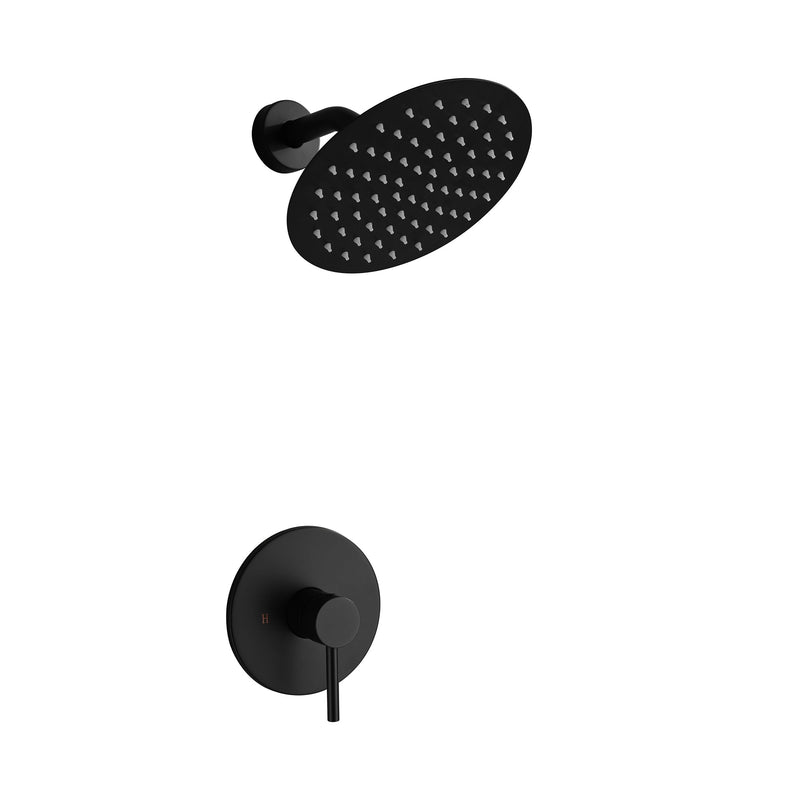 Matte Black Built-In Shower System With Rough-in Valve