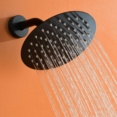 Matte Black Built-In Shower System With Rough-in Valve
