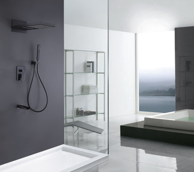 Wall Mounted Bathroom Luxury Rainfall Mixer Shower Tub Spout Combo Set