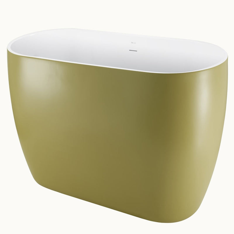 28-in W x 65-in L with Polished Chrome Trim Acrylic Oval Freestanding Soaking Bathtub