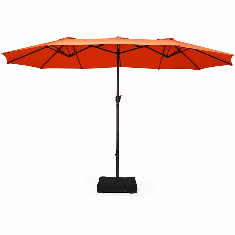 15 Ft Patio Umbrella Outdoor Umbrella with Crank and Base