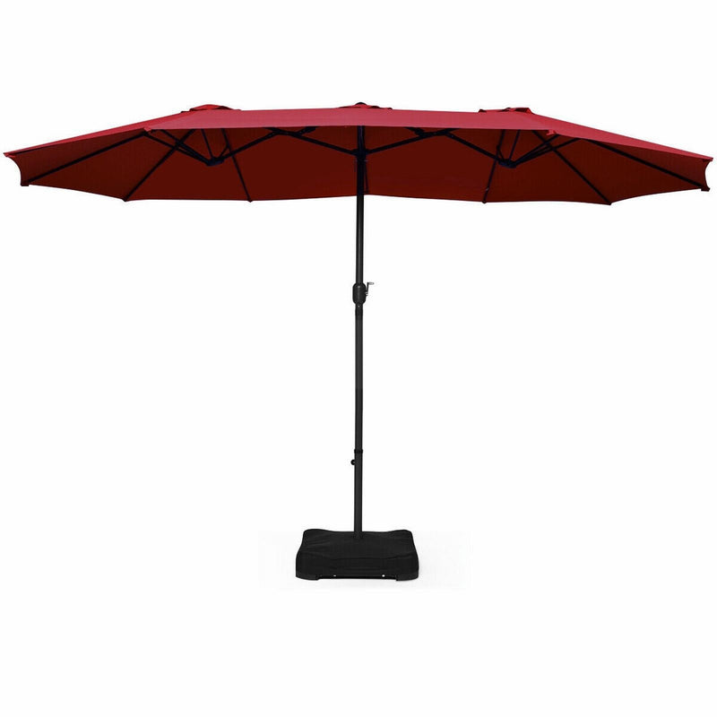 15 Ft Patio Umbrella Outdoor Umbrella with Crank and Base