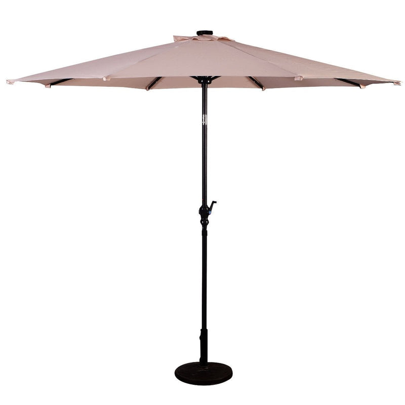 10ft Patio Solar Umbrella with Crank and LED Lights