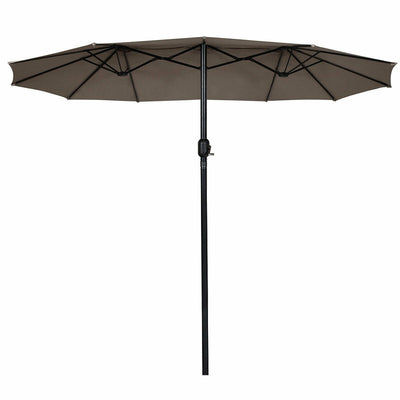 15 ft Double-Sided Outdoor Patio Umbrella with Crank without Base