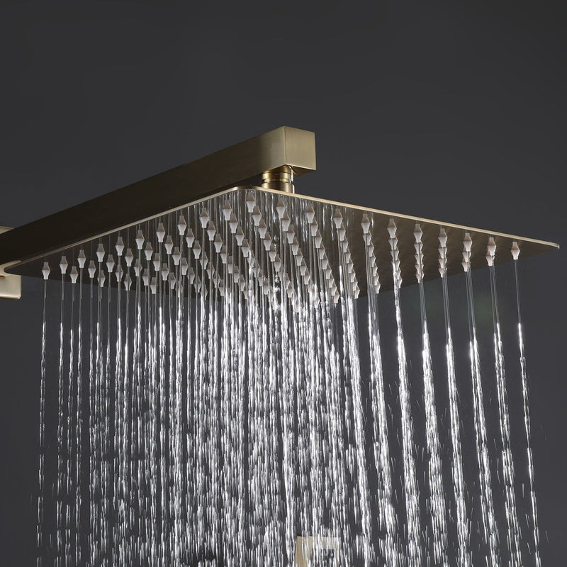 Wall Mounted Brushed Gold Stainless Steel thin Shower Head