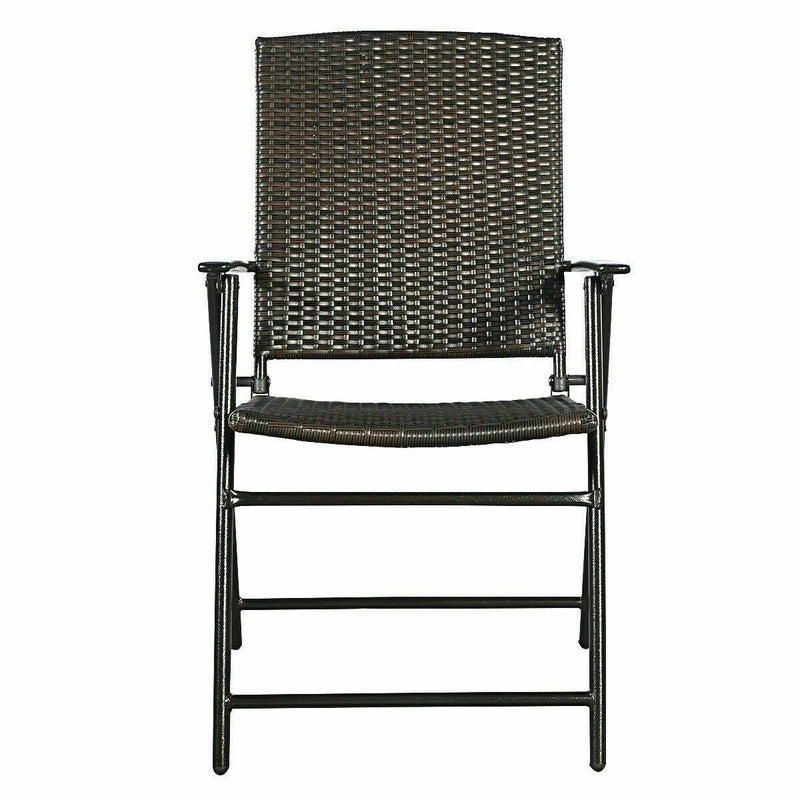 Set of 4 Portable Folding Rattan Chair Support 250 lbs