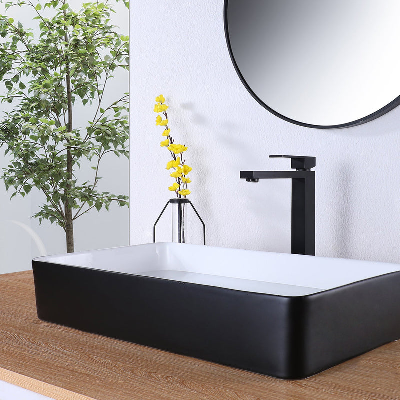 Deck mount bath faucet Matte Black 1-Handle Vessel Bathroom Sink Faucet