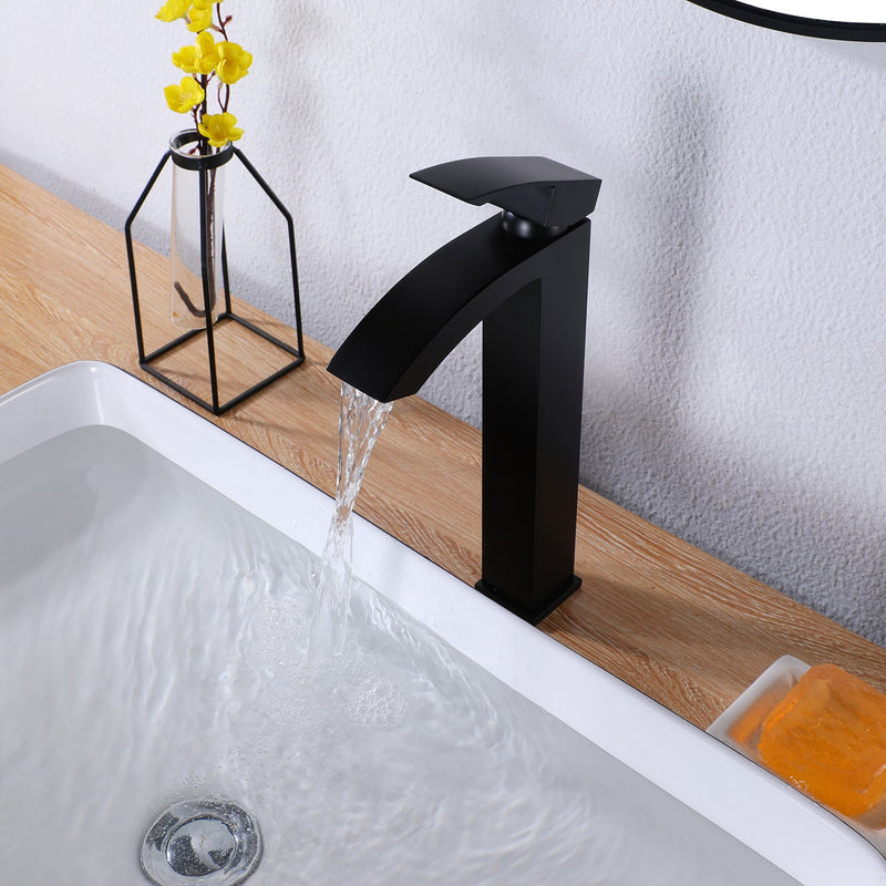 Deck mount bath faucet Matte Black 1-Handle Vessel Bathroom Sink Faucet