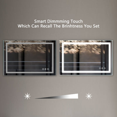 36-in W x 24-in H x 1.5-in D LED Bathroom Mirror
