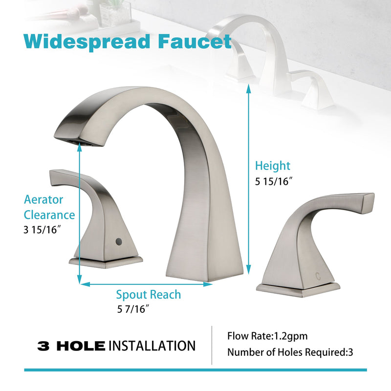 8 in. Widespread Double Handle Bathroom Faucet