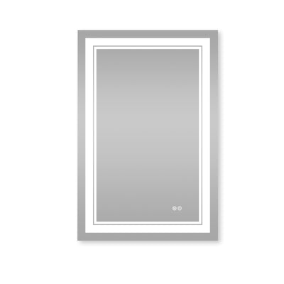 24 in. W x 36 in. H Frameless Rectangular LED Light Wall Mount Bathroom Mirror