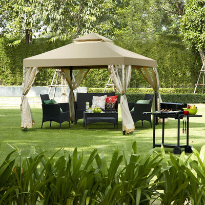 Outdoor 2-Tier 10' x 10' Screw-free Structure Shelter Gazebo Canopy