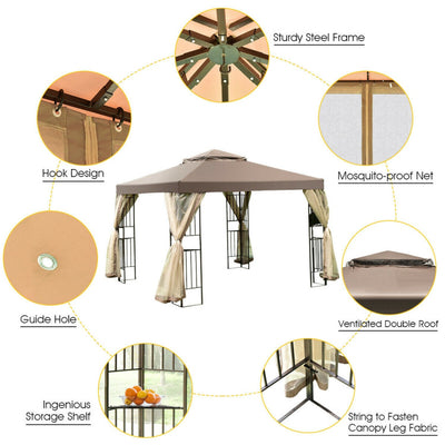 10' x 10' Awning Patio Screw-free Structure Canopy Tent