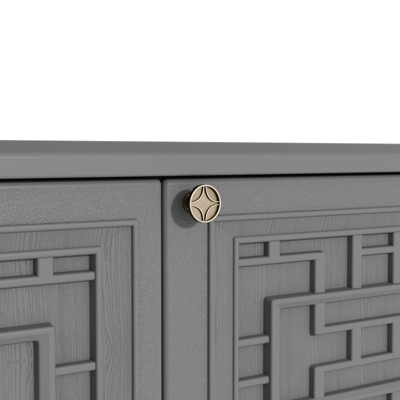 60-Gallon Outdoor Storage Cabinet, Waterproof HDPE Resin Deck Box with One Shelf for Garden Tools, Patio Cushions