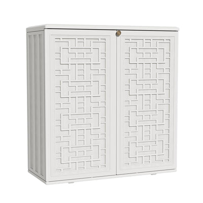60-Gallon Outdoor Storage Cabinet, Waterproof HDPE Resin Deck Box with One Shelf for Garden Tools, Patio Cushions