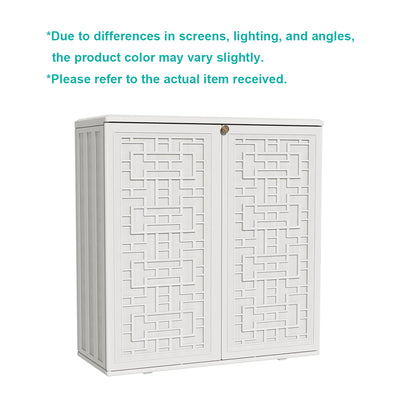 60-Gallon Outdoor Storage Cabinet, Waterproof HDPE Resin Deck Box with One Shelf for Garden Tools, Patio Cushions