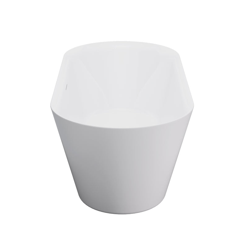 66 Freestanding Glossy White Acrylic Bathtub with Slotted Overflow