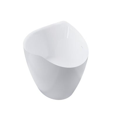 70 Freestanding Glossy White Acrylic Bathtub with Overflow and Drainage
