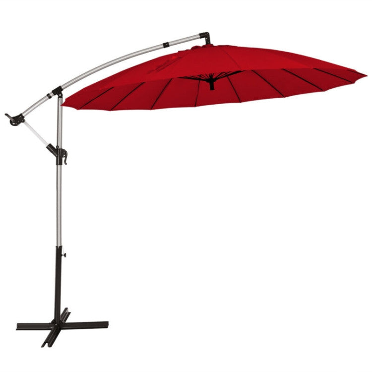 10 offset patio hanging umbrella 10 Feet Patio Offset Umbrella Market Hanging Umbrella for Backyard Poo – Forclover