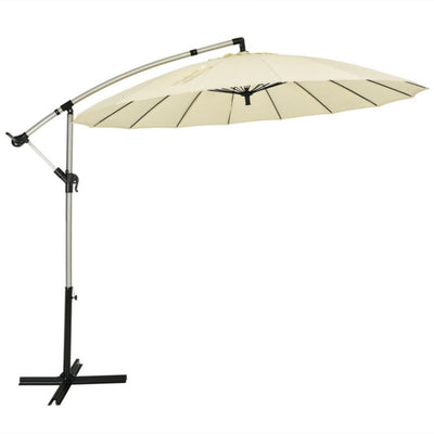 10 Feet Patio Offset Umbrella Market Hanging Umbrella for Backyard Poolside Lawn Garden