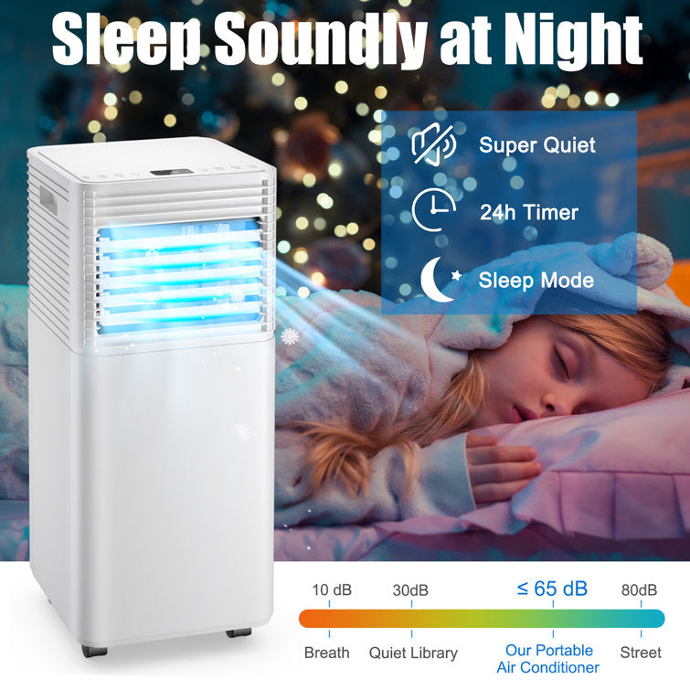 8000 BTU 3-in-1 Portable Air Conditioner Cooler Fan Dehumidifier Remote control with Window kit