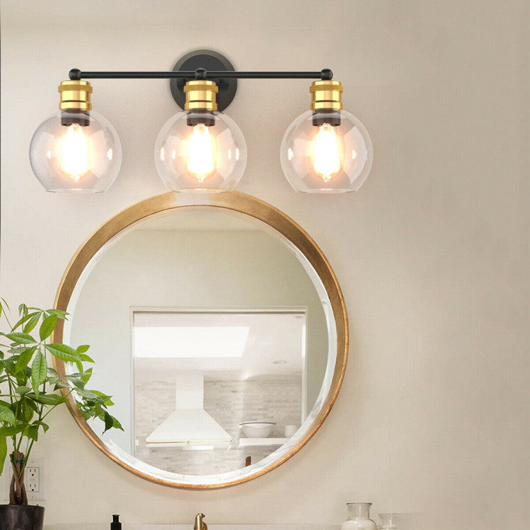 Modern 3-light Bubbled Glass Vanity Light