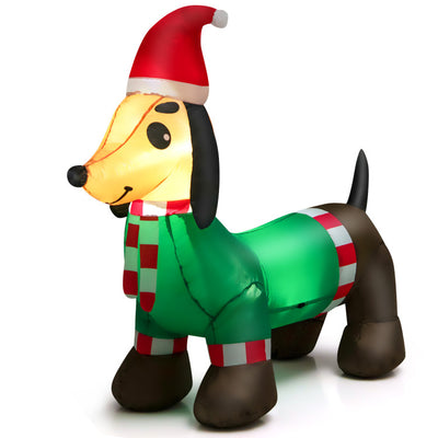 4 Feet Long Christmas Inflatable Dachshund Dog