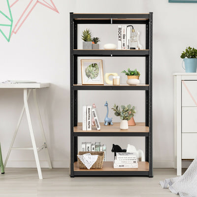 Adjust 30 x60 Inch 5 Level Garage Tool Shelf Storage--Black