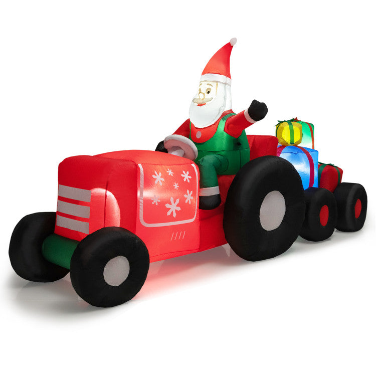 9 Feet Long Christmas Inflatables Santa Claus Decoration with Gifts ...
