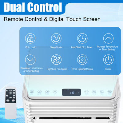 8000 BTU 3-in-1 Portable Air Conditioner Cooler Fan Dehumidifier Remote control with Window kit