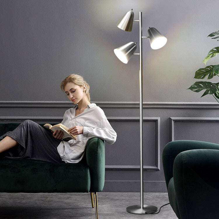 64 Inch 3-Light LED Floor Lamp Reading Light for Living Room Bedroom
