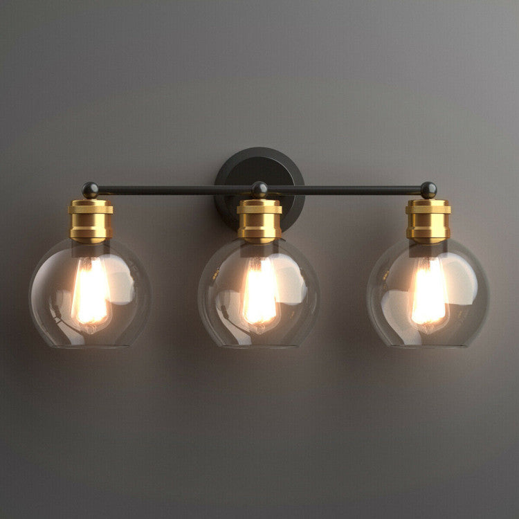 Modern 3-light Bubbled Glass Vanity Light