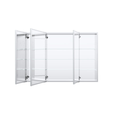 44 in. x30 in. Copper-Free Tri-Views Mirror Medicine Cabinet with Adjustable Shelves and 3 Doors
