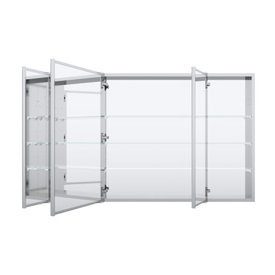 48 in. x30 in. Copper-Free Tri-Views Mirror Medicine Cabinet with Adjustable Shelves and 3 Doors