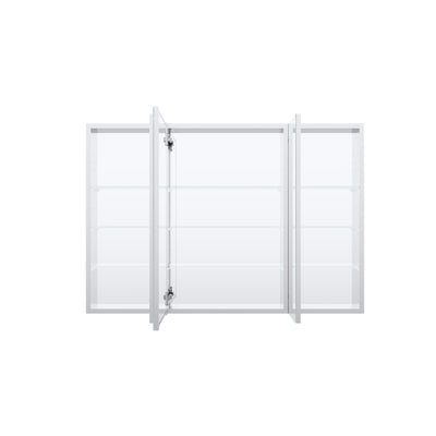44 in. x30 in. Copper-Free Tri-Views Mirror Medicine Cabinet with Adjustable Shelves and 3 Doors