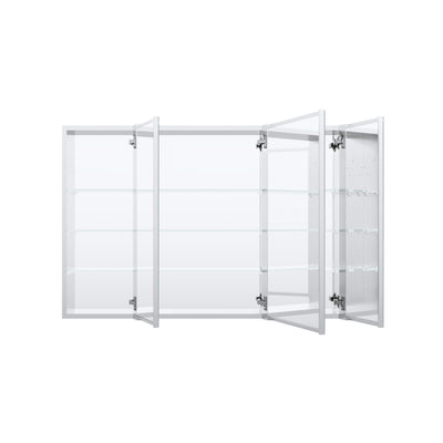 44 in. x30 in. Copper-Free Tri-Views Mirror Medicine Cabinet with Adjustable Shelves and 3 Doors