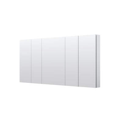 64 in. x30 in. Copper-Free Tri-Views Mirror Medicine Cabinet with Adjustable Shelves and 5 Doors