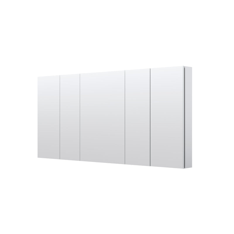 64 in. x30 in. Copper-Free Tri-Views Mirror Medicine Cabinet with Adjustable Shelves and 5 Doors