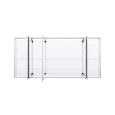 64 in. x30 in. Copper-Free Tri-Views Mirror Medicine Cabinet with Adjustable Shelves and 5 Doors