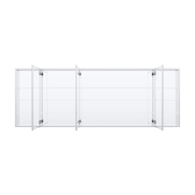 84 in. ×30 in. Copper-Free Tri-Views Mirror Medicine Cabinet with Adjustable Shelves and 5 Doors