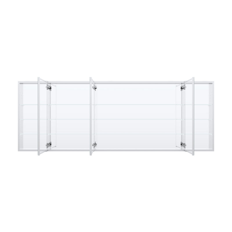 84 in. ×30 in. Copper-Free Tri-Views Mirror Medicine Cabinet with Adjustable Shelves and 5 Doors