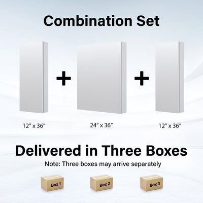 48 in. ×36 in. Copper-Free Tri-Views Mirror Medicine Cabinet with Adjustable Shelves and 3 Doors