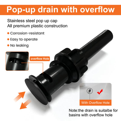 Modern Bathroom Basin Faucet with 360° Swivel Spout, Dual Handle Hot & Cold Mixer, Water-Saving 1.2 GPM and ABS Drain