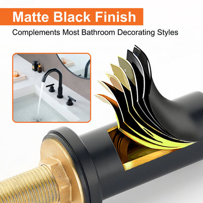 Modern Bathroom Basin Faucet with 360° Swivel Spout, Dual Handle Hot & Cold Mixer, Water-Saving 1.2 GPM and ABS Drain
