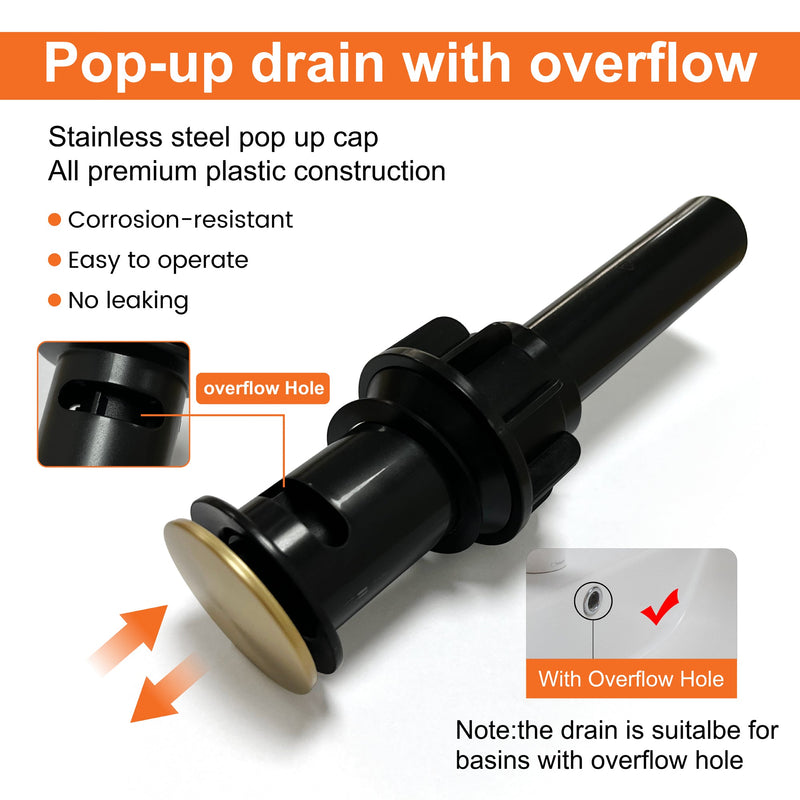 Modern Bathroom Basin Faucet with 360° Swivel Spout, Dual Handle Hot & Cold Mixer, Water-Saving 1.2 GPM and ABS Drain
