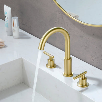 Modern Bathroom Basin Faucet with 360° Swivel Spout, Dual Handle Hot & Cold Mixer, Water-Saving 1.2 GPM and ABS Drain