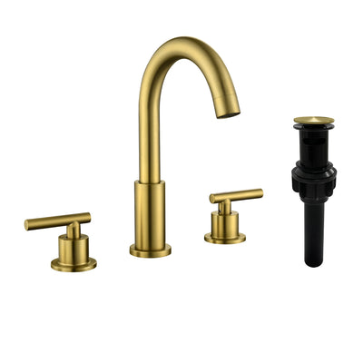 Modern Bathroom Basin Faucet with 360° Swivel Spout, Dual Handle Hot & Cold Mixer, Water-Saving 1.2 GPM and ABS Drain
